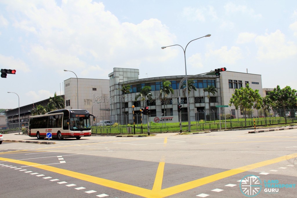Woodlands Bus Depot - View from Woodlands Industrial Park E4 / E9 junction