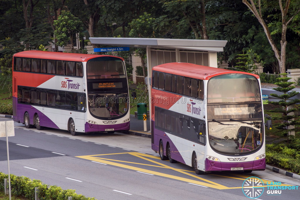 SBST Volvo B9TL Wright (SBS3219T and SBS7729L) - DTL Shuttle Service towards Chinatown