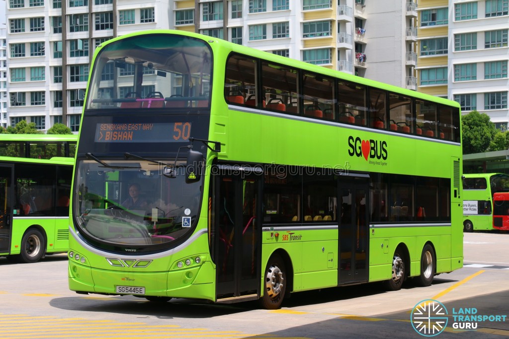 SBS Transit Volvo B9TL Wright (SG5445E) - Service 50