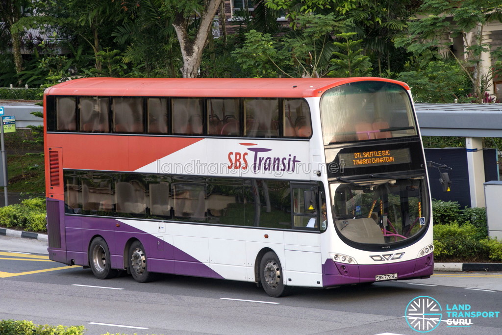 SBST Volvo B9TL Wright (SBS3804D) - DTL Shuttle Service towards Chinatown