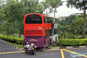 Rear of SBS3216B, with traffic light slanting after impact