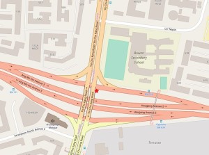 Map view of the Accident Site, marked with a red star. Map Source: OpenStreetMap