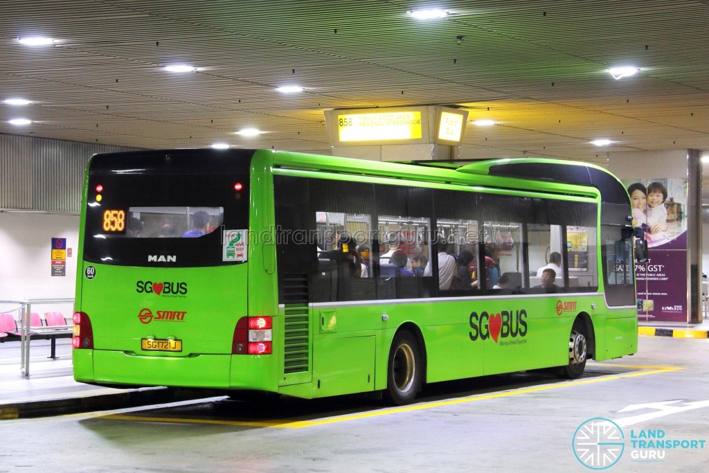 SMRT Buses MAN A22 [Rear] (SG1721J) - Service 858
