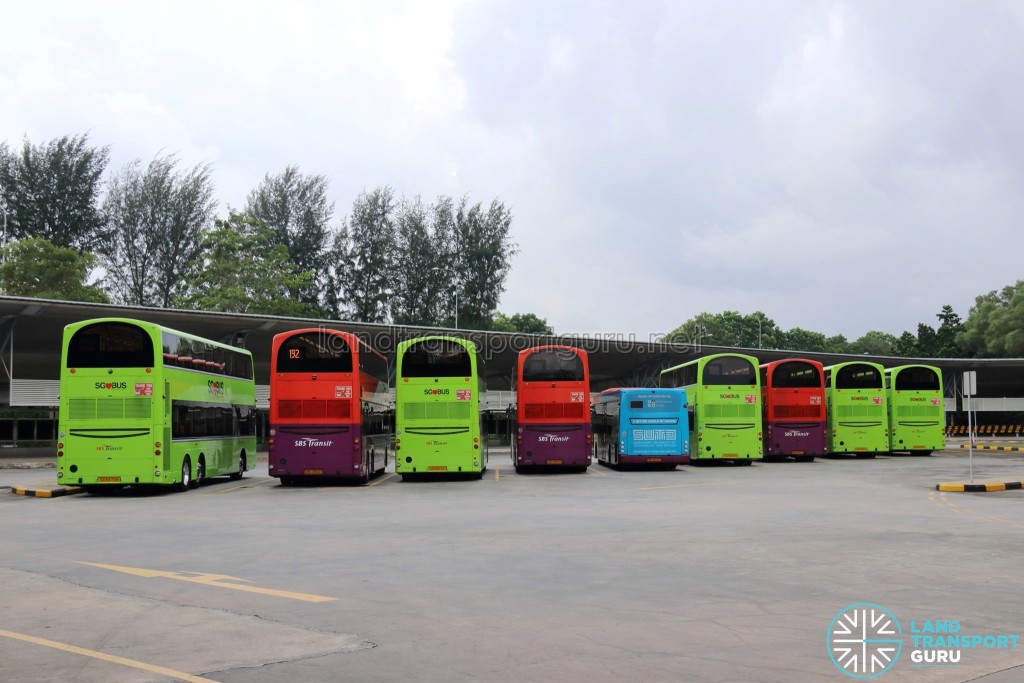 Buses Parking at Tuas Bus Terminal