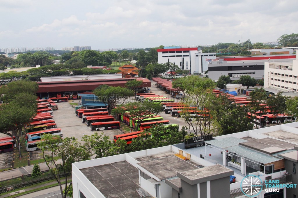 Overhead view of SBS Transit Ang Mo Kio Depot