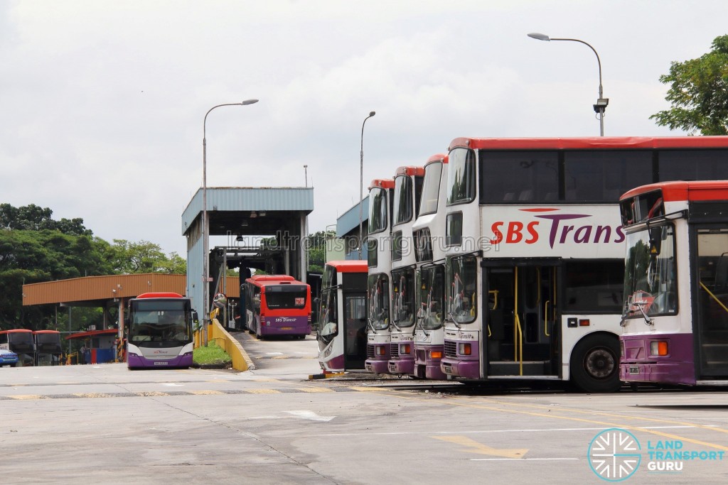Hougang Bus Depot - Bus park as seen from Kim Chuan Road