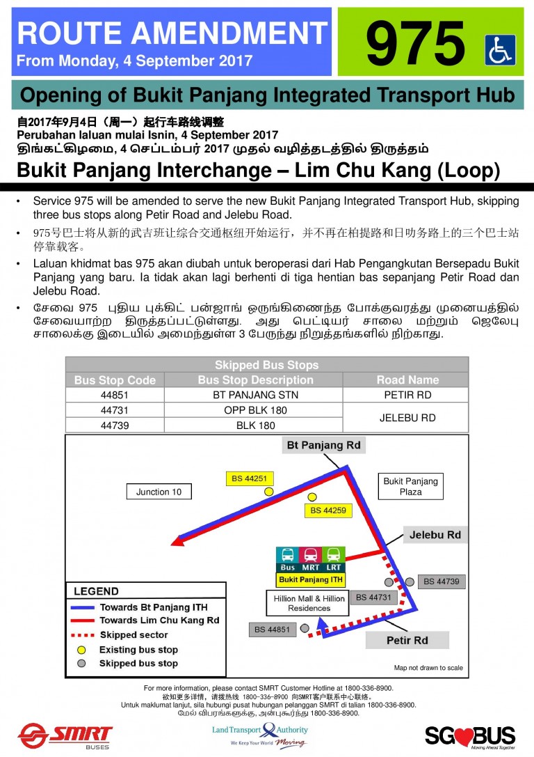 Bukit Panjang ITH Opening – Service 975 Poster | Land Transport Guru