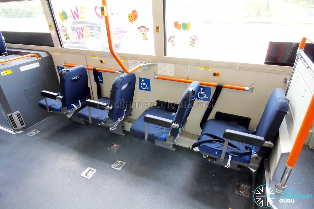 Hino Blue Ribbon City Hybrid - Foldable seats (deployed)