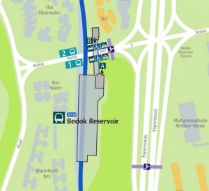 Map of Bedok Reservoir MRT Station