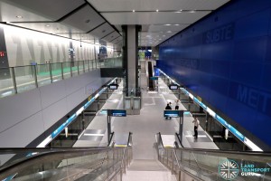 Expo MRT Station (DTL) - Overhead view of Platform level