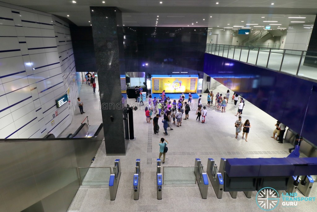 Kaki Bukit MRT Station - Overhead view of tcket concourse (DTL3 Open House)