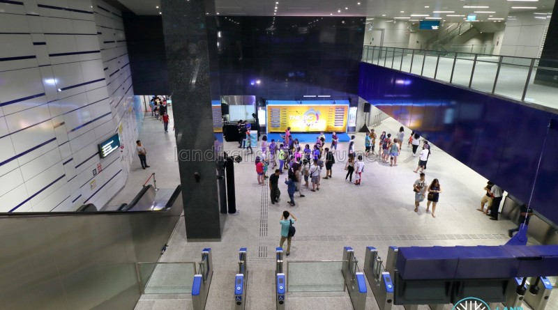 Kaki Bukit MRT Station - Overhead view of tcket concourse (DTL3 Open House)