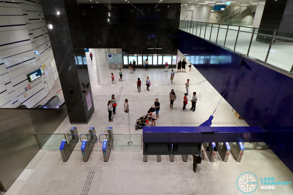 Kaki Bukit MRT Station - Overhead view of ticket concourse