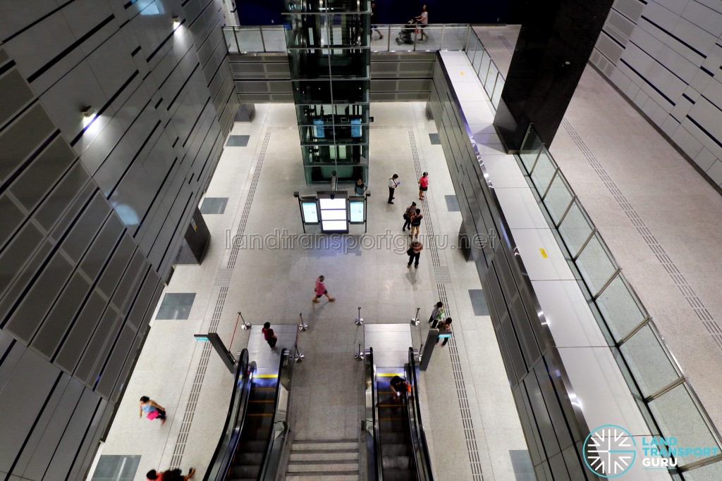 Kaki Bukit MRT Station - Overhead view of plaform