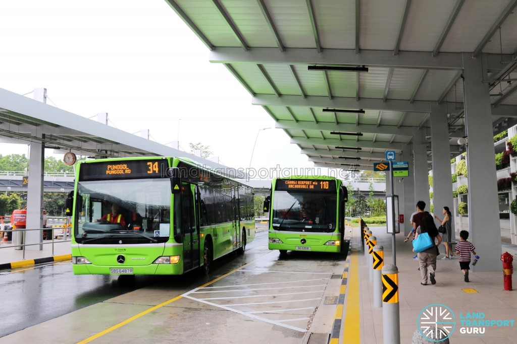 Terminal 4 Bus Stop in use