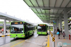 Terminal 4 Bus Stop in use