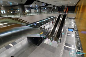 Tampines MRT Station - Overhead view of platform