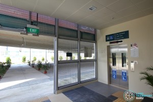 Tuas Bus Terminal - Lift lobby leading to terminal at ground level