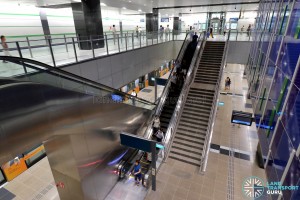 Ubi MRT Station - Overhead view of Platform level