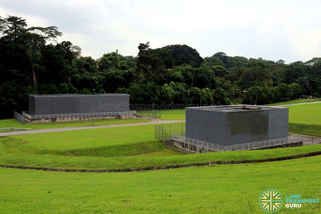 Bukit Brown MRT Station - Raised view of ventilation buildings