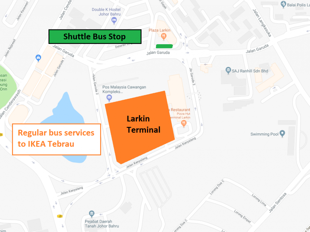 IKEA Tebrau Transport Map (Larkin)