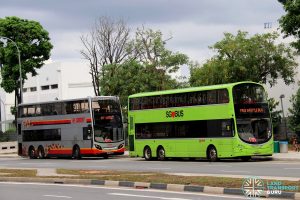 Joo Koon—Gul Circle Free Shuttle: Buses laying over at Gul Circle