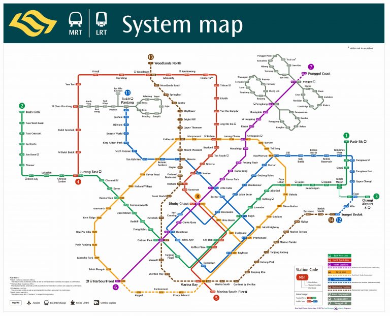 MRT Network Map as of November 2017 | Land Transport Guru