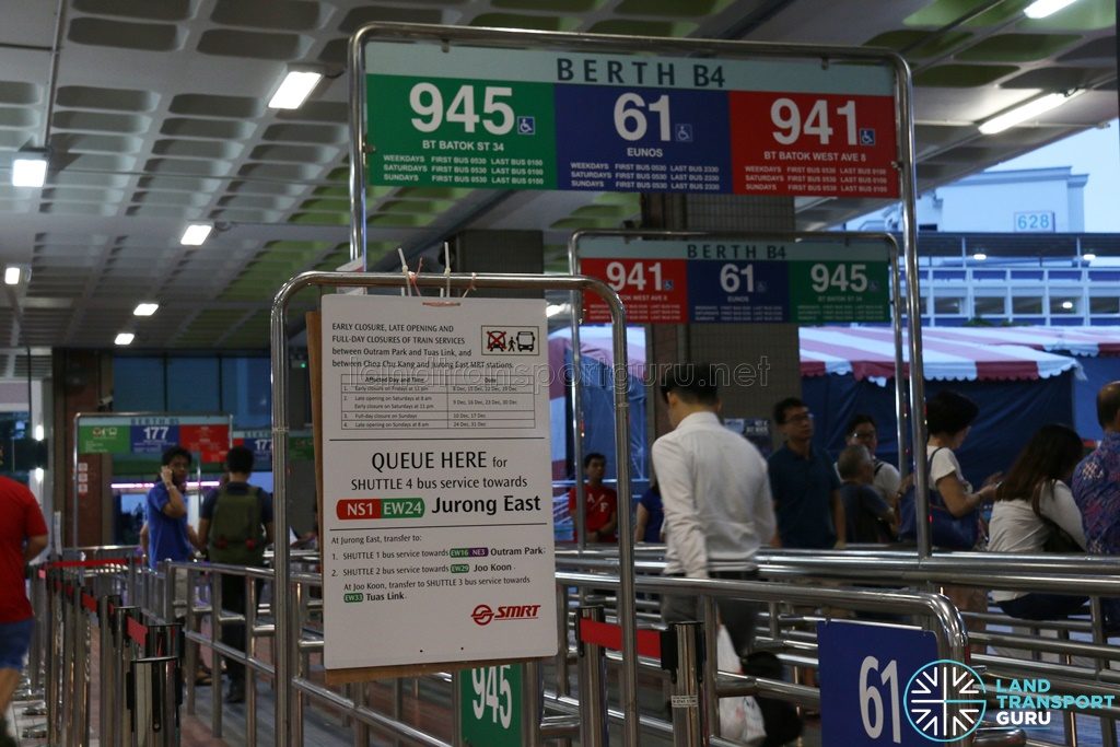 NSEWL Shortened Operating Hours - Shuttle Bus Service Queue at Bukit Batok
