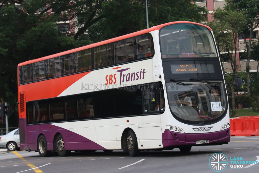 SBS Transit Volvo B9TL Wright (SBS3624G) - Shuttle 7