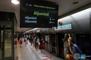 Eastbound Trains terminating at Aljunied during periods of closure