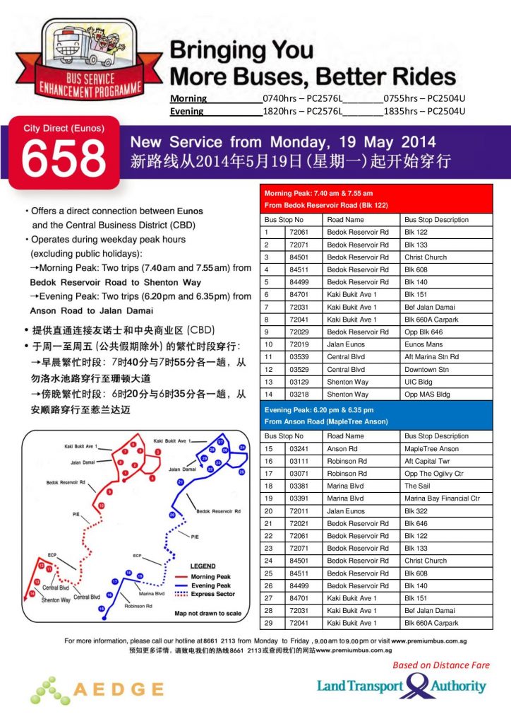 City Direct 658 Route Poster (Jun 2017)