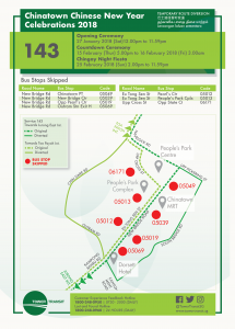 Tower Transit Bus Diversion Poster for Chinatown Chinese New Year Celebrations 2018