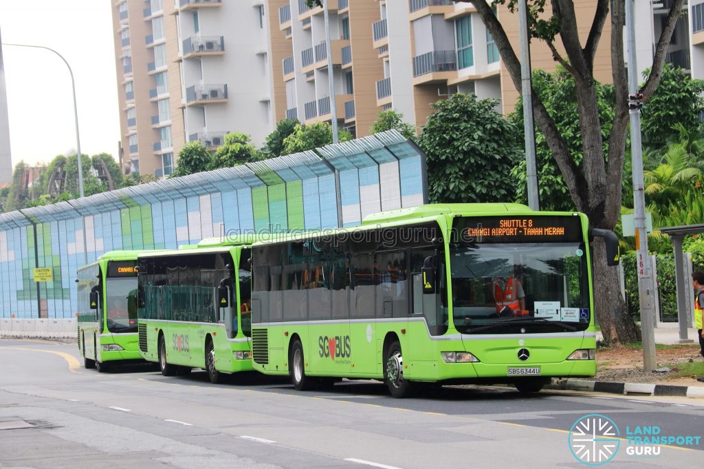 Tower Transit and Go-Ahead Mercedes Benz Citaro buses on Shuttle 8