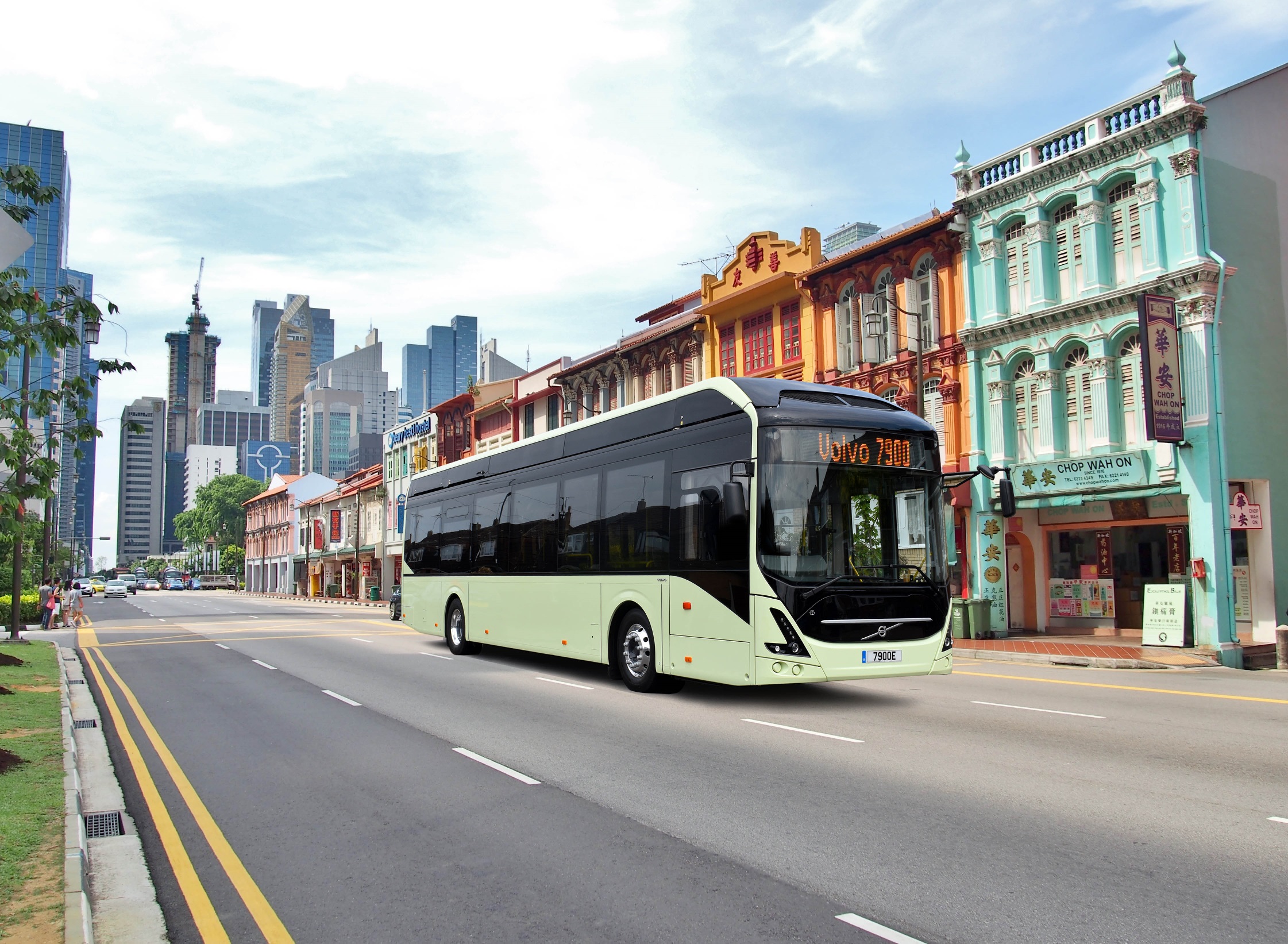 Volvo 7900 Electric in Singapore. width=