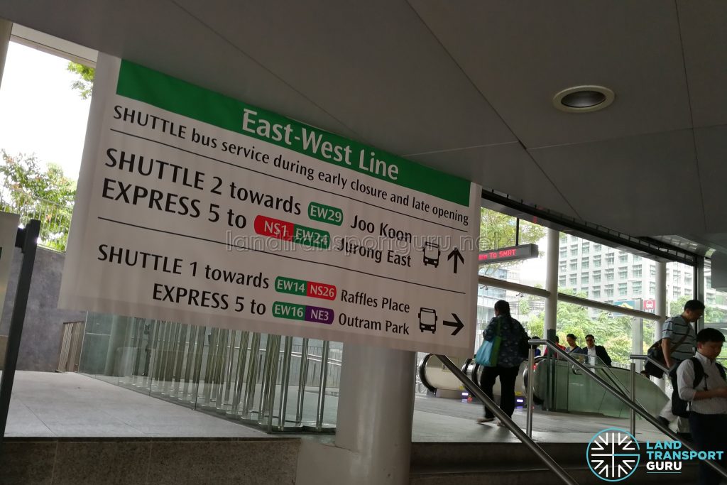 East West Line Early Closure and Late Opening - Banners
