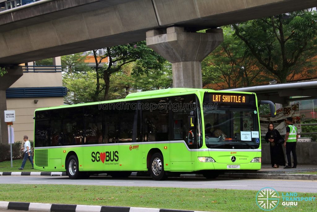 LRT Shuttle A: SMRT Buses Mercedes-Benz Citaro (SG1022T)