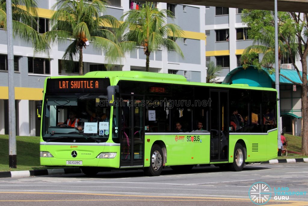 LRT Shuttle A: SMRT Buses Mercedes-Benz Citaro (SG1028C)