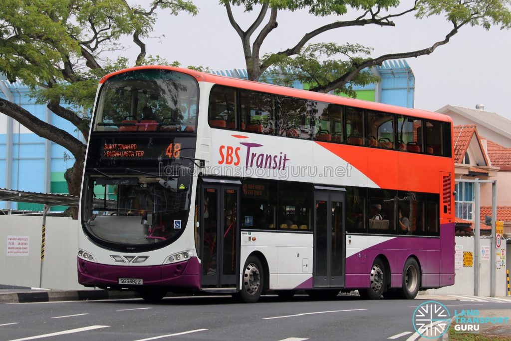 Service 48: SBS Transit Volvo B9TL Wright (SG5392Z)