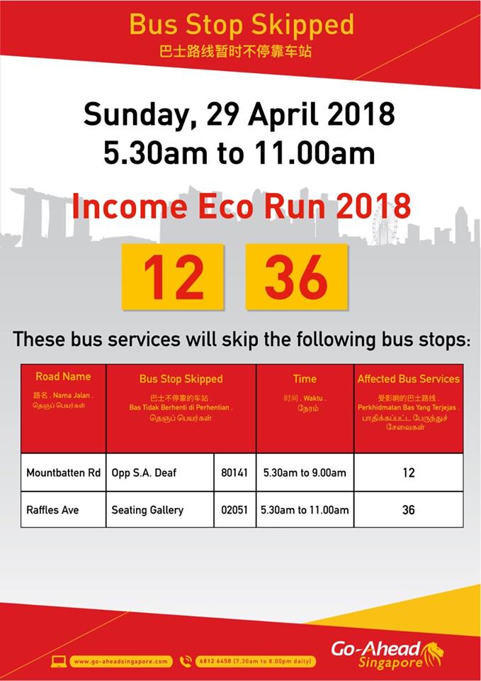 Go-Ahead Income Eco Run 2018 Route Diversion Poster