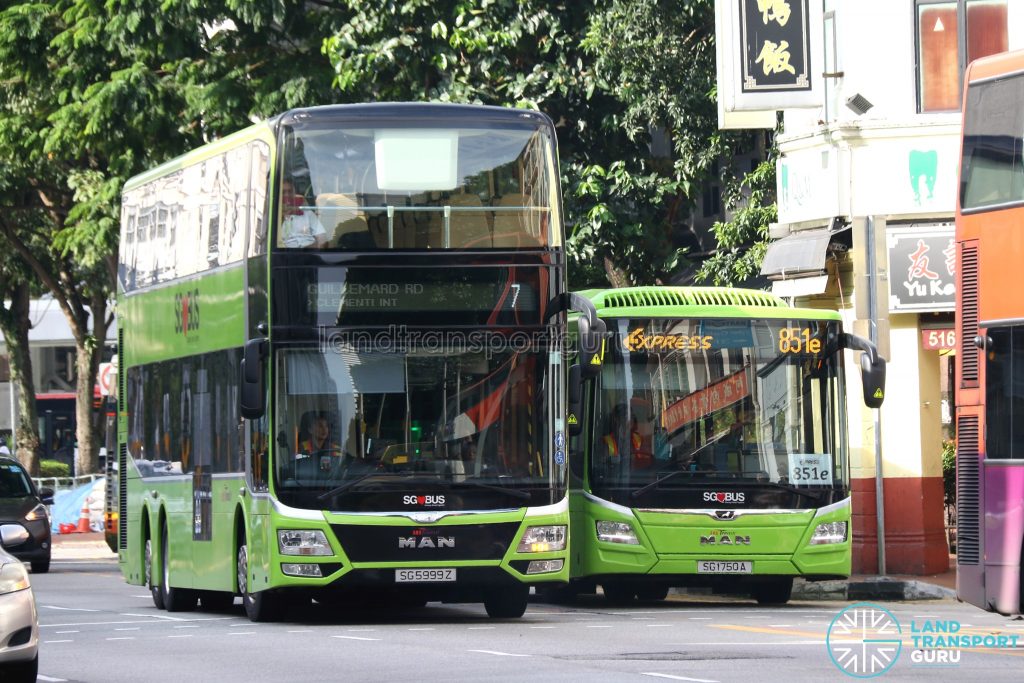 SBS Transit MAN Buses - 3 Door Double Deck and Euro 6 A22