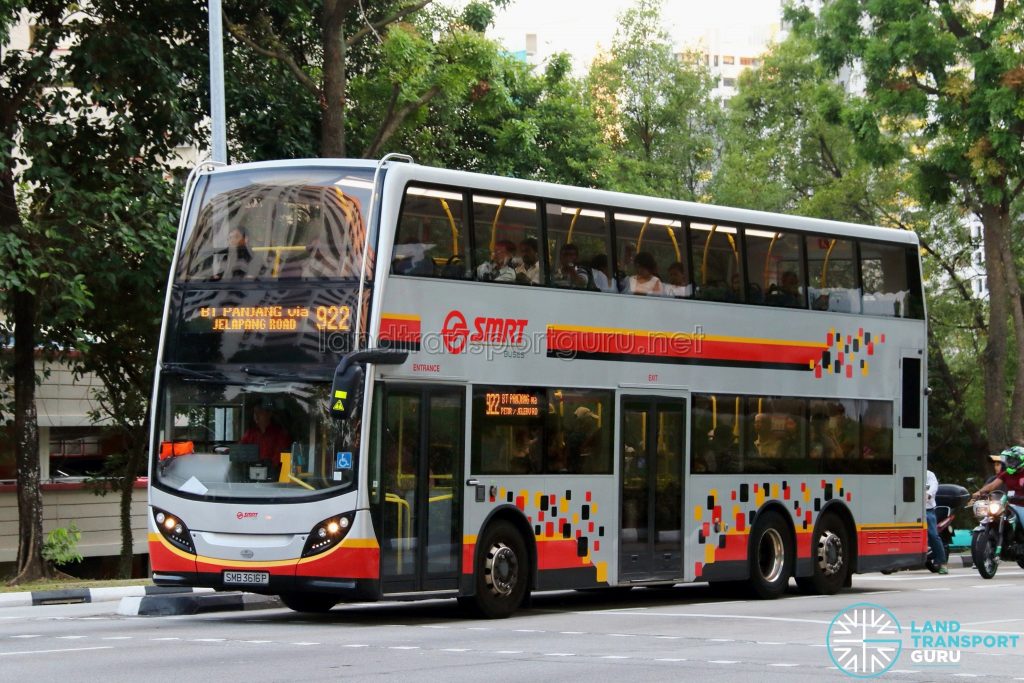 Service 922 - SMRT Buses Alexander Dennis Enviro500 (SMB3616P)