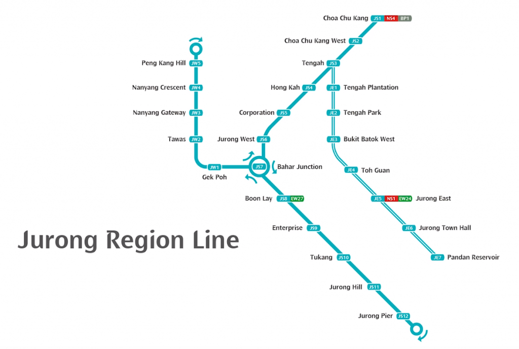 Jurong Region Line - Station Map