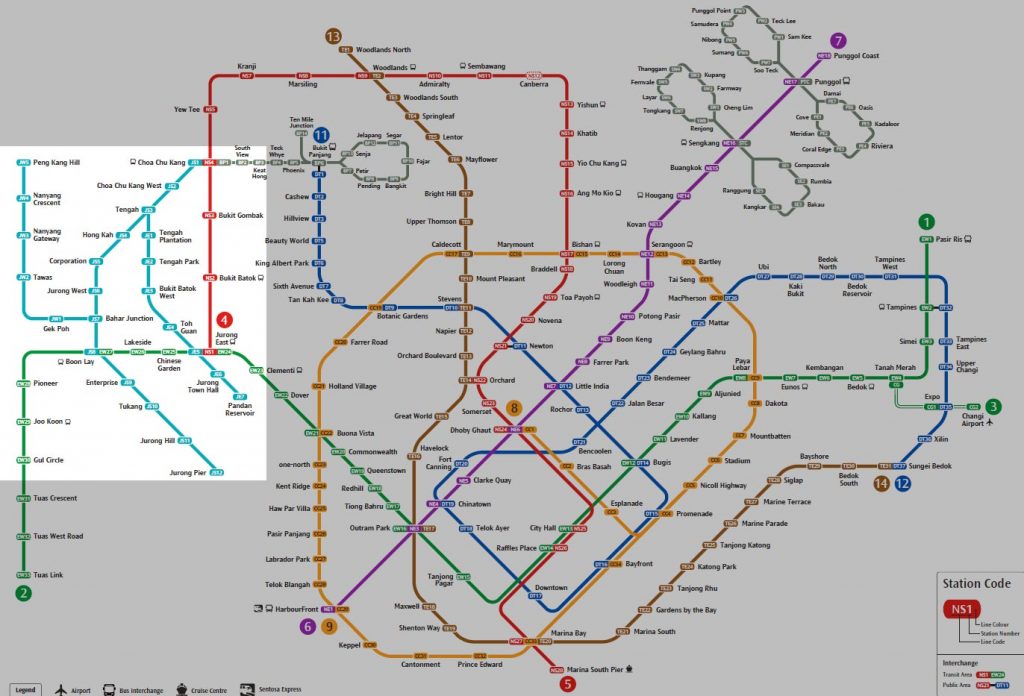 MRT Network Map with Jurong Region Line. Source: Today / LTA