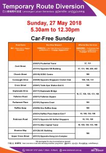 SBS Transit Poster for Car Free Sunday (27 May 2018)