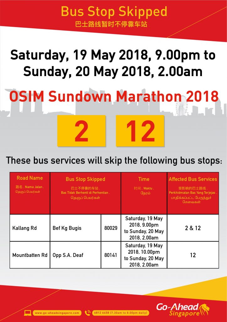Go-Ahead Singapore Poster for OSIM Sundown Marathon 2018
