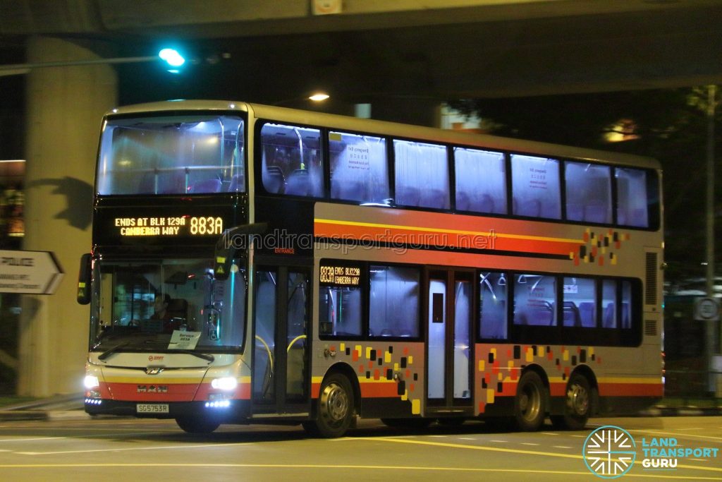 Service 883A - SMRT Buses MAN A95 (SG5753R)