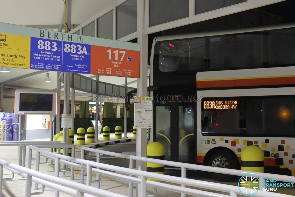 Service 883A Berth at Sembawang Bus Interchange