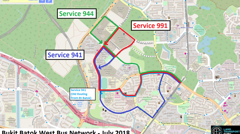 Bukit Batok West Bus Network from July 2018 (Map: OpenStreetMap)
