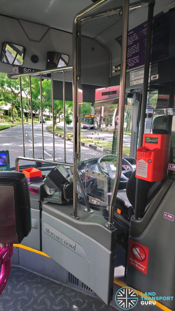 Driver protective screen on SBS Transit Mercedes-Benz Citaro
