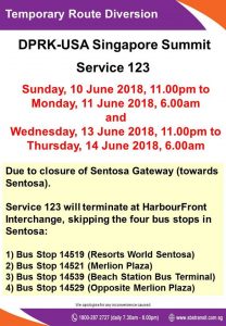 [Withdrawn] SBS Transit Bus Service 123 Bus Stops Skipped Poster for DPRK - USA Singapore Summit